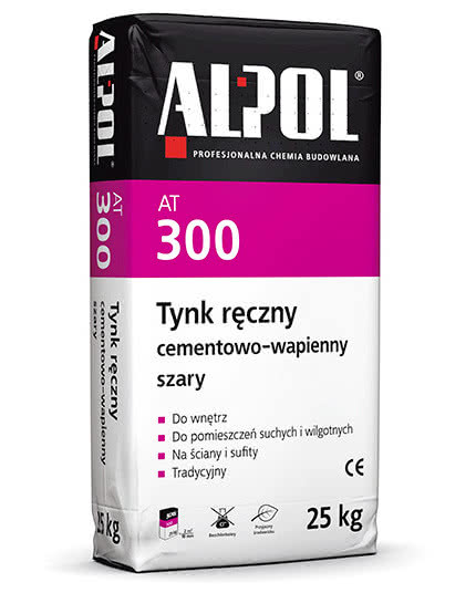 Tynk ręczny cementowo-wapienny szary Alpol AT 300 Tynk ręczny cementowo-wapienny szary Alpol AT 300